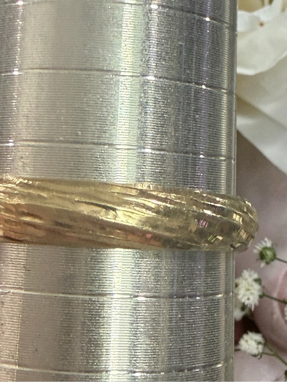 Solid 10K Gold Hammered Wedding Band Made in Peru Size 11 (Not SCRAP) - Picture 7 of 7